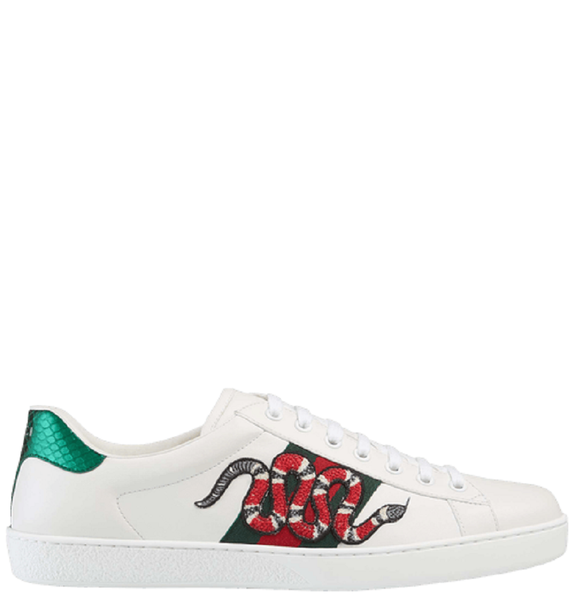 Giày Nam Gucci Ace Embroidered Sneaker 'Snake' 