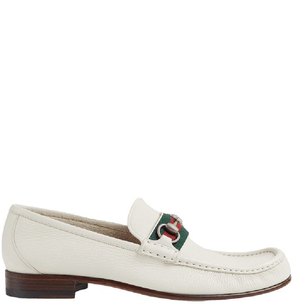  Giày Nam Gucci Horsebit Loafer Leather 'White' 