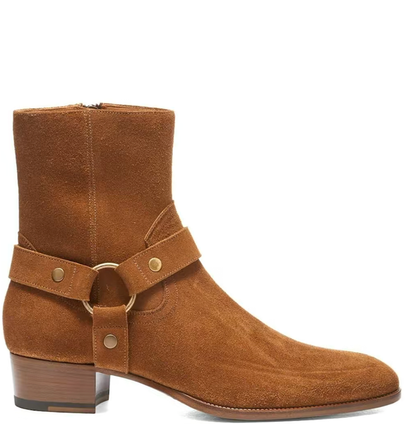  Giày Nam Saint Laurent Wyatt Harness Boots 'Nut' 