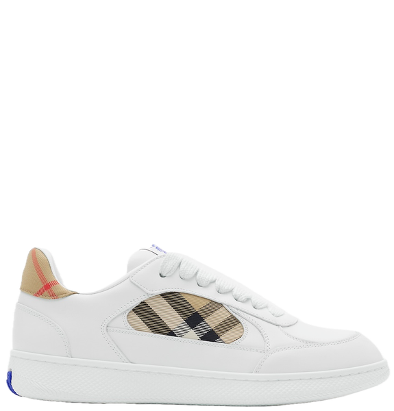  Giày Nữ Burberry Leather Check Terrace Sneakers​ 'White' 