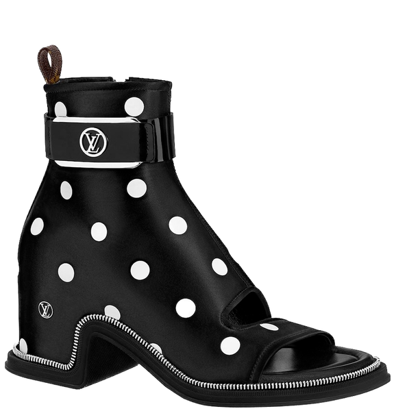 Giày Nữ Louis Vuitton Moonlight Ankle Boots 'Black White' 