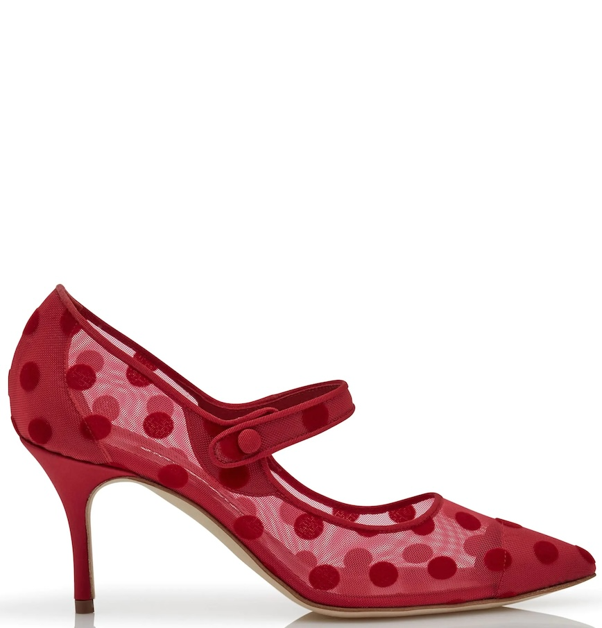  Giày Nữ Manolo Blahnik Camparimesh Toe Pumps 'Red' 