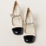  Giày Nữ Miu Miu Leather Pumps 'Ivory' 