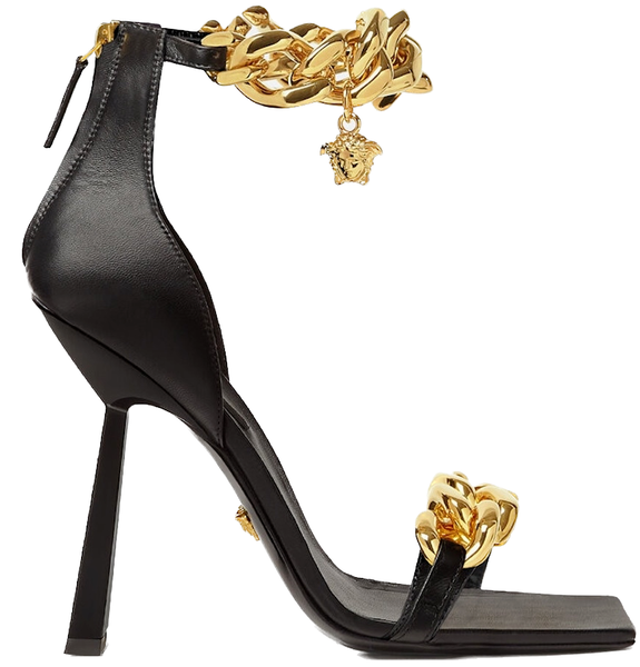  Giày Nữ Versace Medusa Chain Sandals 'Black' 