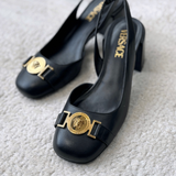  Giày Nữ Versace Medusa Slingback 'Black' 