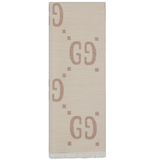  Khăn Gucci GG Jacquard Wool Silk Scarf 'Ivory' 