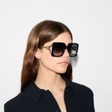  Kính Nữ Gucci Rectangular Sunglasses 'Black' 