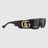  Kính Nữ Gucci Rectangular Sunglasses 'Black' 