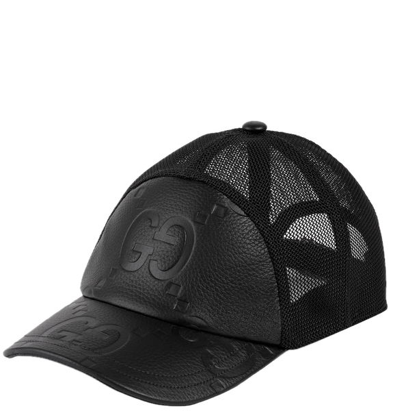  Mũ Gucci Jumbo GG Leather Baseball Hat 'Black' 