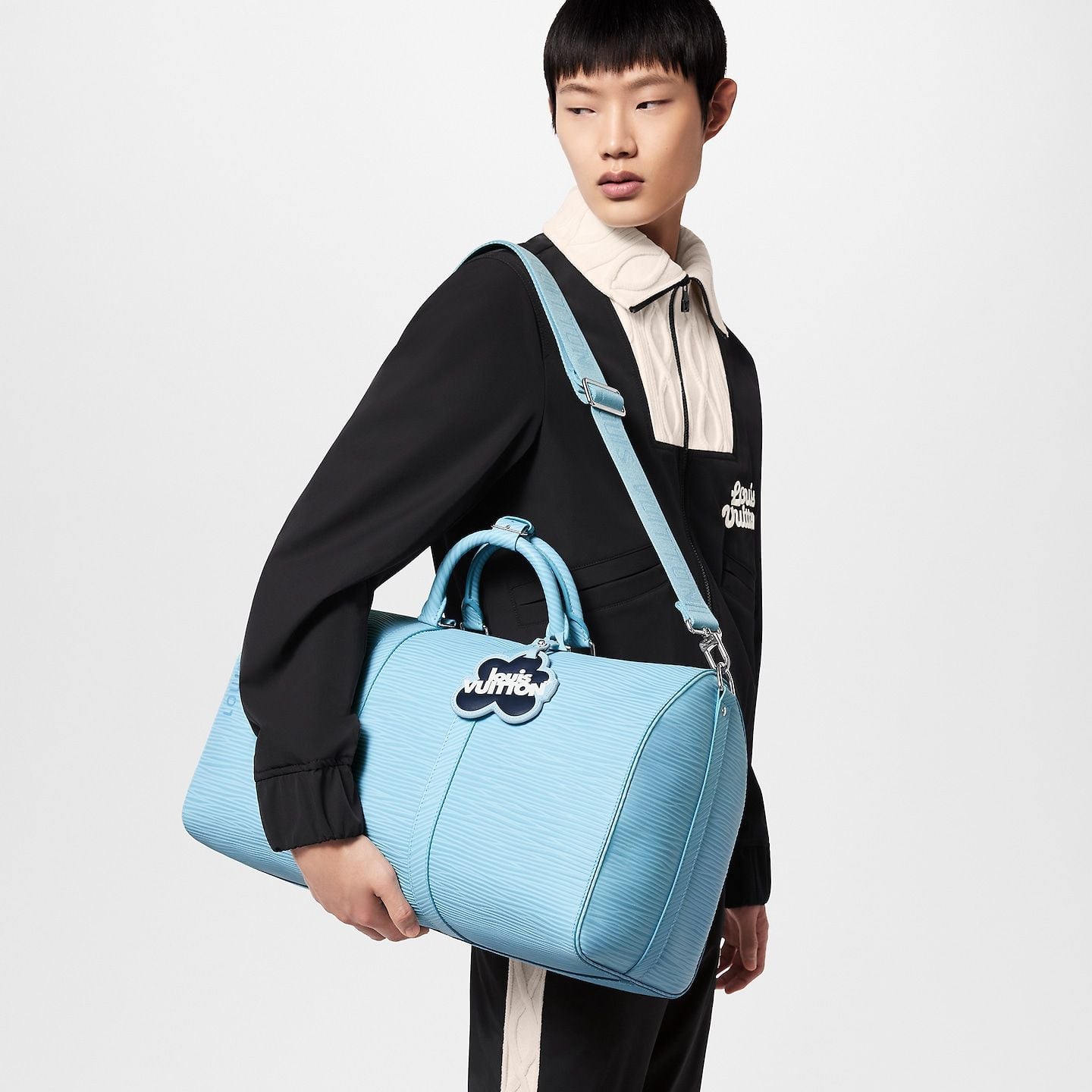  Túi Louis Vuitton Keepall Bandoulière 50 Bag 'Sky Blue' 