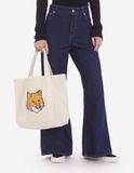  Túi Maison Kitsune Fox Head Tote Bag 'Ecru' 