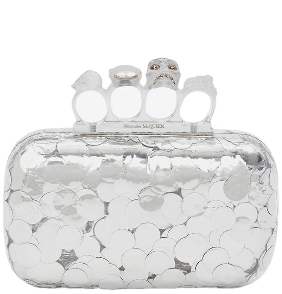  Túi Nữ Alexander McQueen Knuckle Clutch 'Silver' 