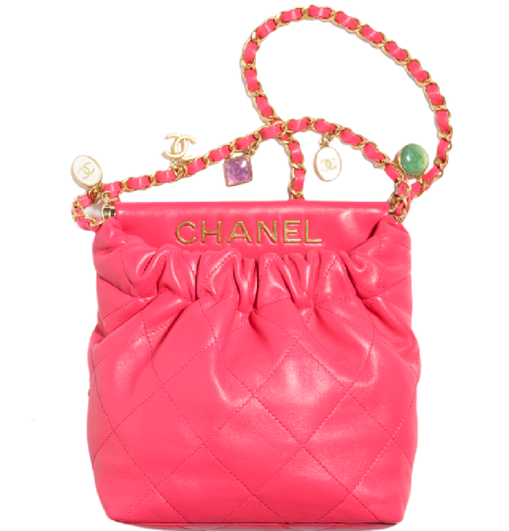  Túi Nữ Chanel Lambskin Resin Gold Tone Metal 'Pink' 