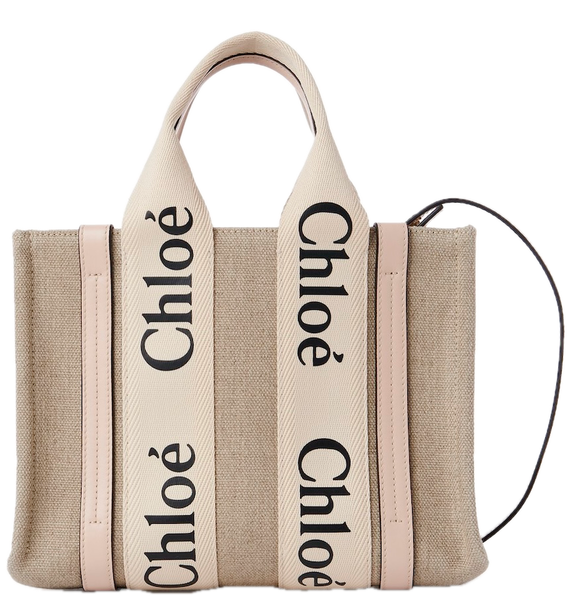  Túi Nữ Chloe Small Woody Tote Bag 'Cement Pink' 
