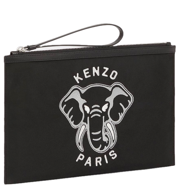  Ví Nam Kenzo Large Varsity Jungle Clutch 'Black' 