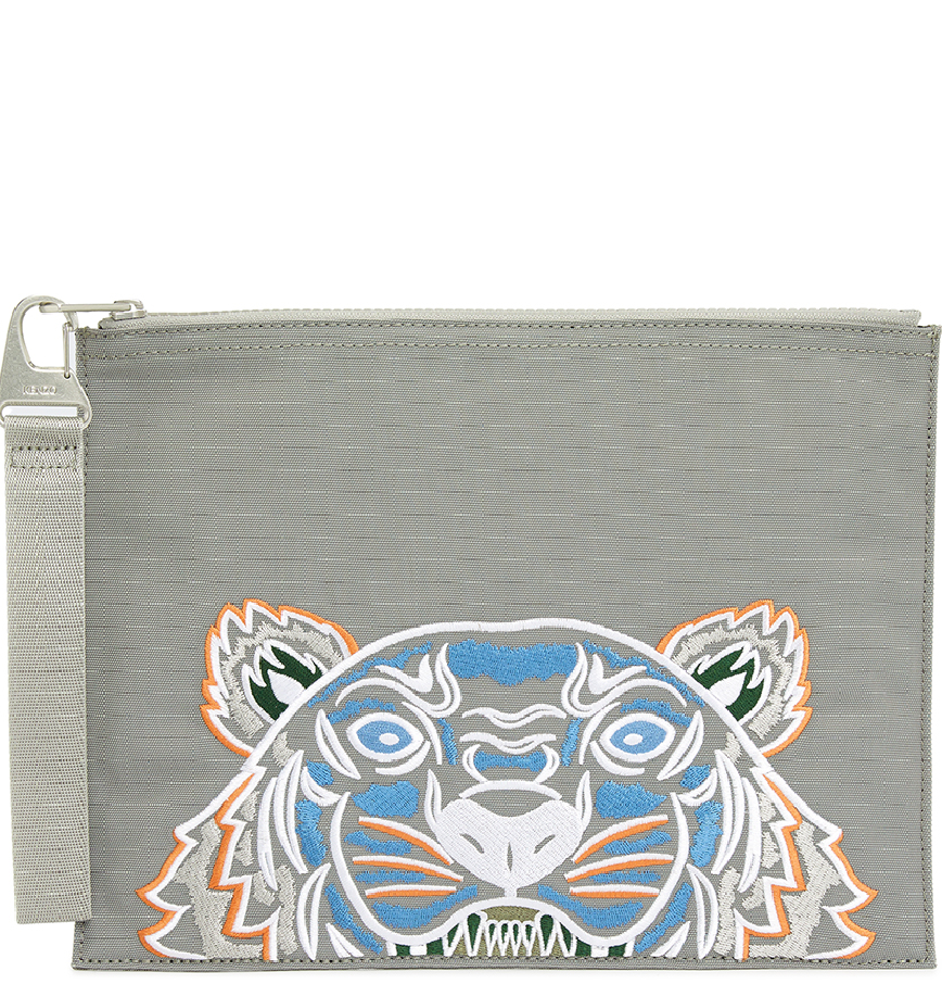  Ví Nam Kenzo Tiger Large Common Clutch 'Gray' 