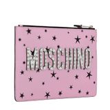  Túi Nữ Moschino Studded Logo Teddy Clutch 'Pink' 