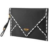  Túi Nữ Moschino Leather Envelope Logo Clutch Bag 'Black' 