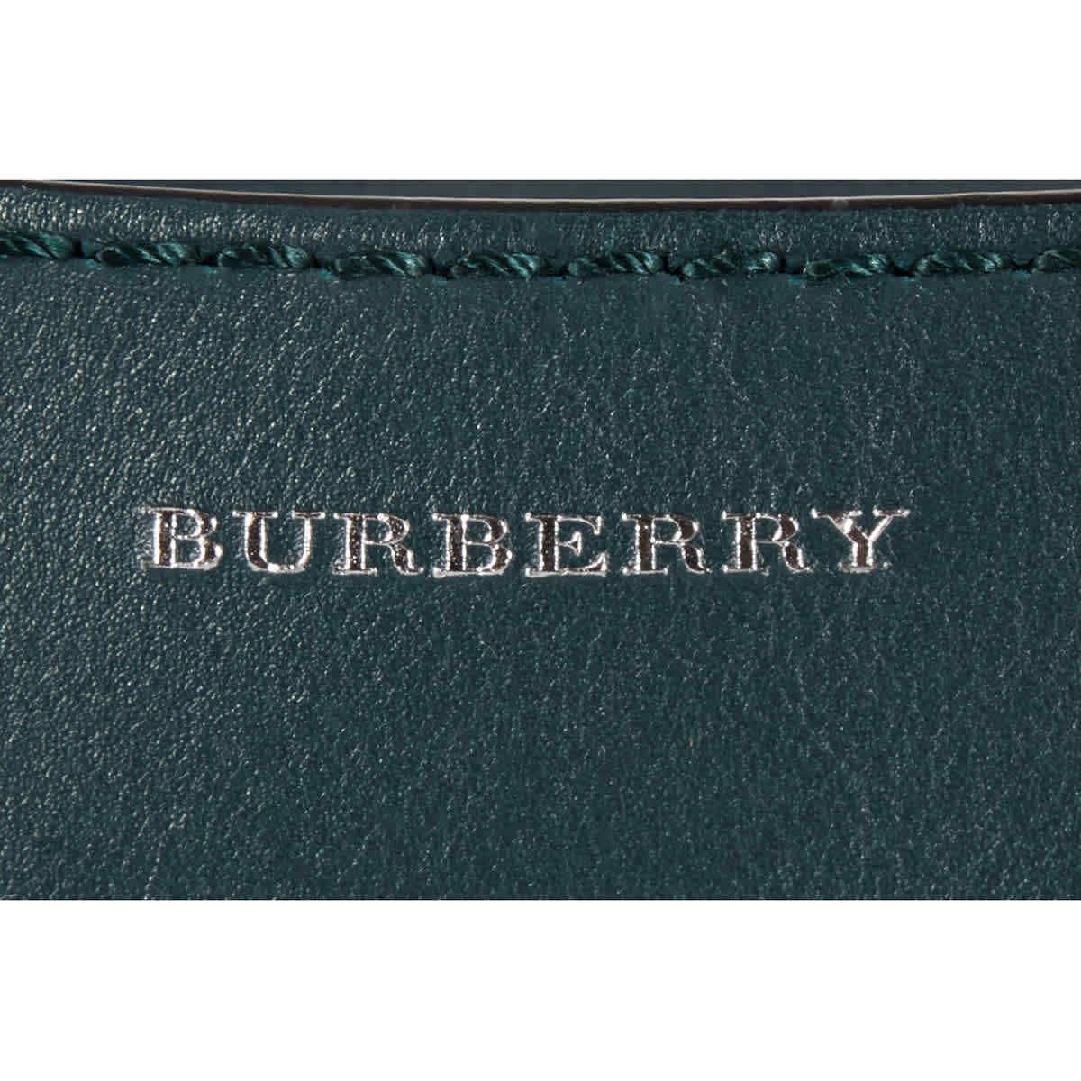  Túi Nữ Burberry Large Cotton Linen Leather Bucket Bag 'Dark Cyan' 