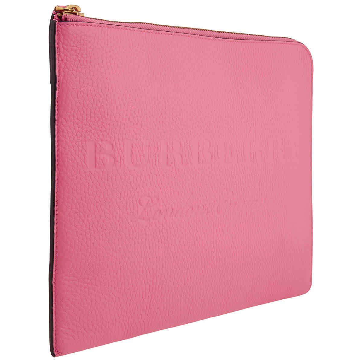  Túi Nữ Burberry Embossed Leather Document Case 'Neon Pink' 