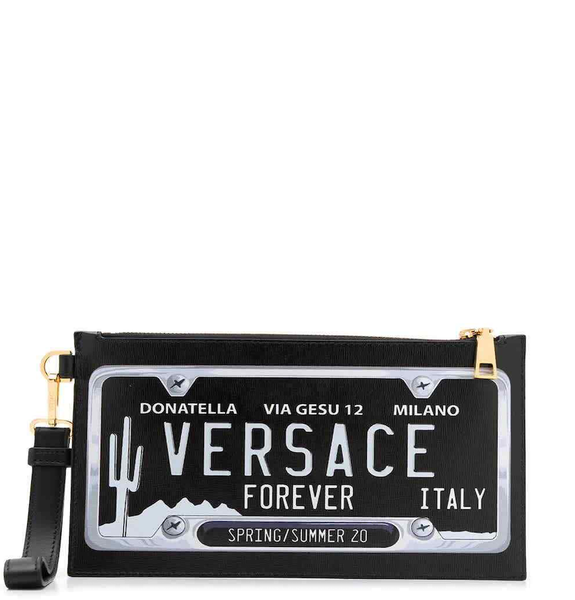  Túi Nam Versace Registration Plate Print Clutch 'Black' 