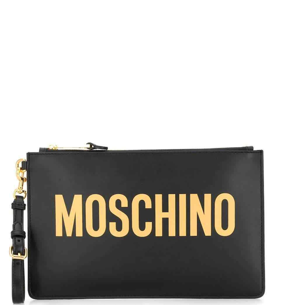  Túi Nữ Moschino Black Logo Printed Clutch 'Black' 