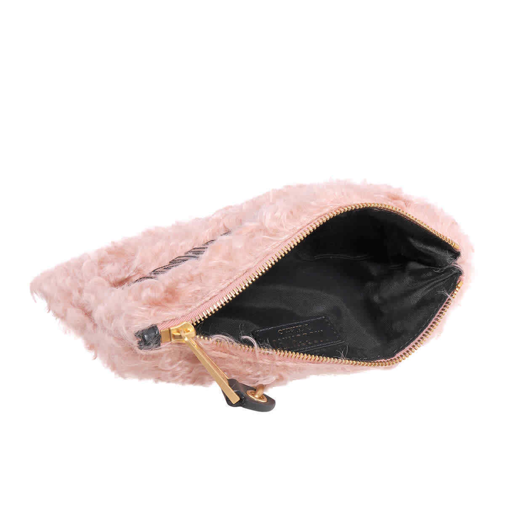  Túi Nữ Moschino Fur Logo Clutch Bag 'Pink' 