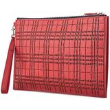  Túi Burberry Peforated Check Leather Zip Pouch 'Red' 