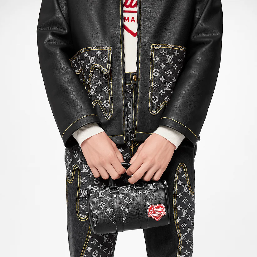  Túi Nam Louis Vuitton Keepall XS 'Black Monogram Denim' 