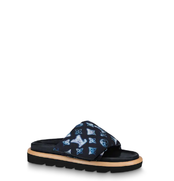  Dép Nữ Louis Vuitton Pool Pillow Comfort Mules Navy Blue 