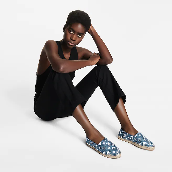  Giày Nữ Louis Vuitton Starboard Flat Espadrilles 'Navy Blue' 