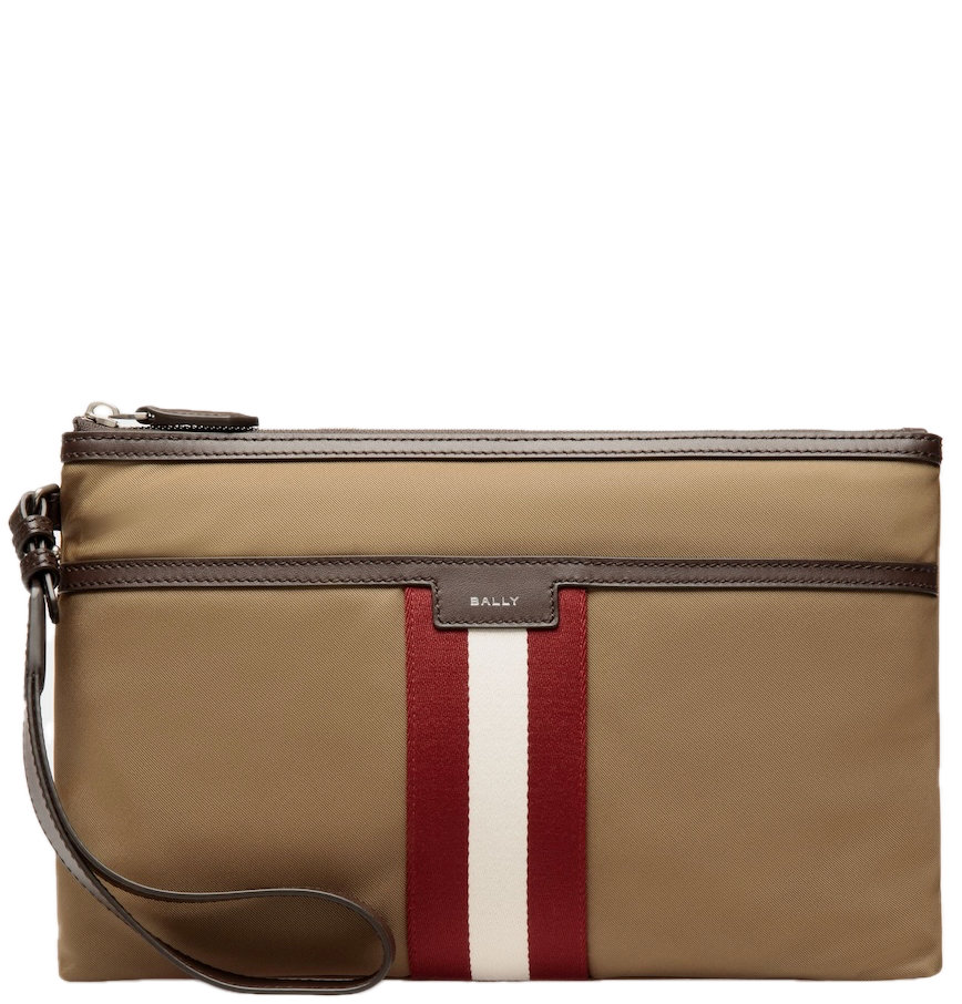  Túi Bally Code Pouch In Nylon 'Camel' 