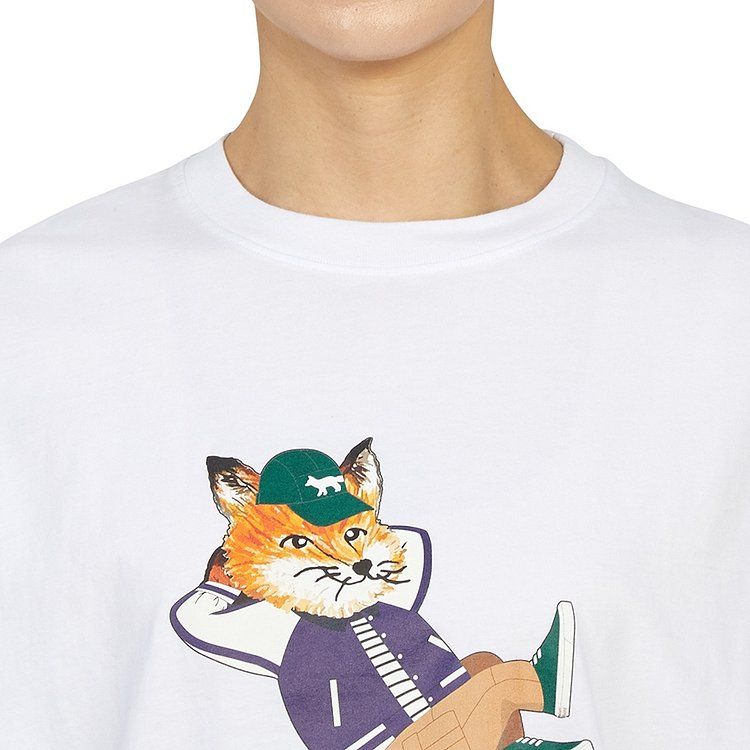  Áo Maison Kitsune Cartoon Pattern Printed 'White' 