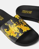  Dép Nam Versace Jeans Couture Chain Couture Slides 'Black Gold' 