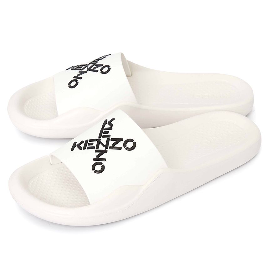  Dép Nữ Kenzo Little X Pool Slide Sports Slipper 'Ivory' 