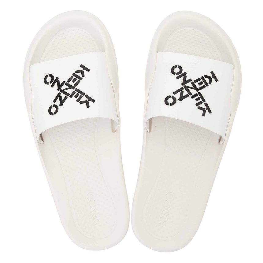  Dép Nữ Kenzo Little X Pool Slide Sports Slipper 'Ivory' 
