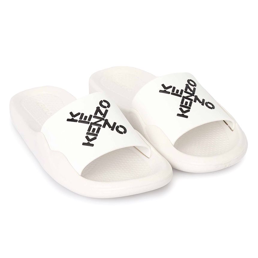  Dép Nữ Kenzo Little X Pool Slide Sports Slipper 'Ivory' 