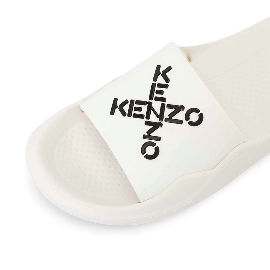  Dép Nữ Kenzo Little X Pool Slide Sports Slipper 'Ivory' 