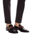  Giày Gucci Leather Loafer With Double G 'Black' 