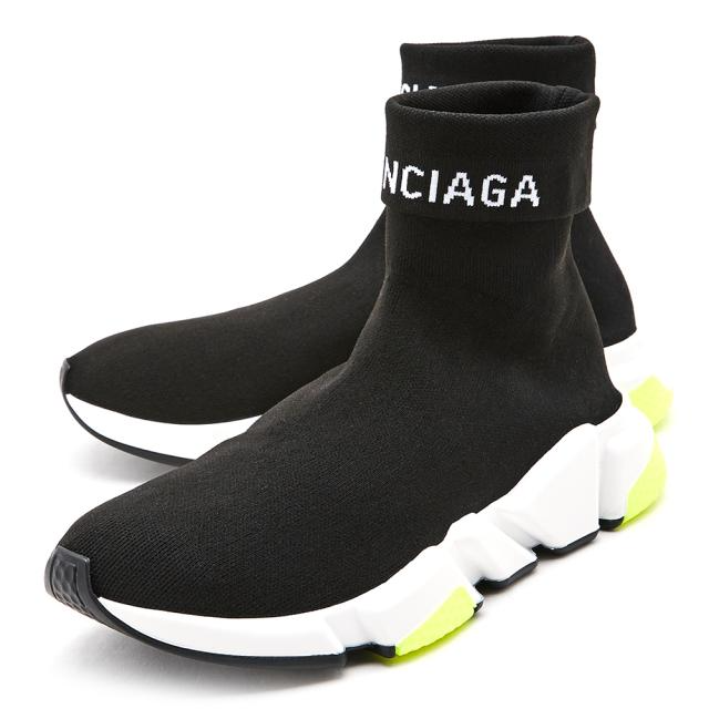  Giày Nam Balenciaga Speed Trainer Cuffed ‘Black Yellow’ 