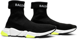  Giày Nam Balenciaga Speed Trainer Cuffed ‘Black Yellow’ 