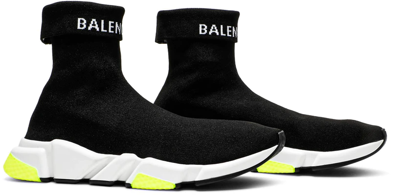  Giày Nam Balenciaga Speed Trainer Cuffed ‘Black Yellow’ 