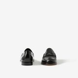 Giày Nam Burberry Coin Detail Leather Penny Loafers 'Black' 