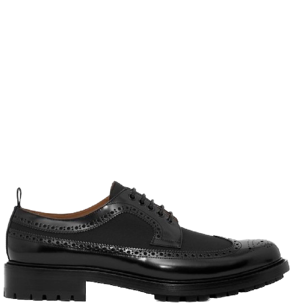  Giày Nam Burberry Grosgrain Panel Leather Derby Shoes 'Black' 