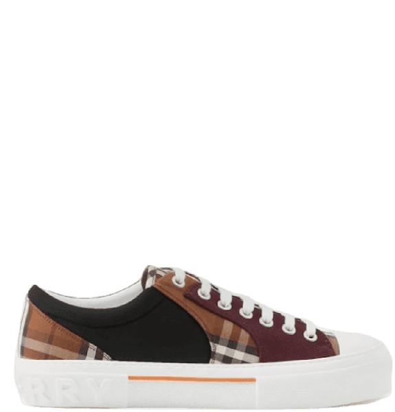  Giày Nam Burberry Vintage Check Cotton Neoprene Sneakers 'Dark Birch Brown' 