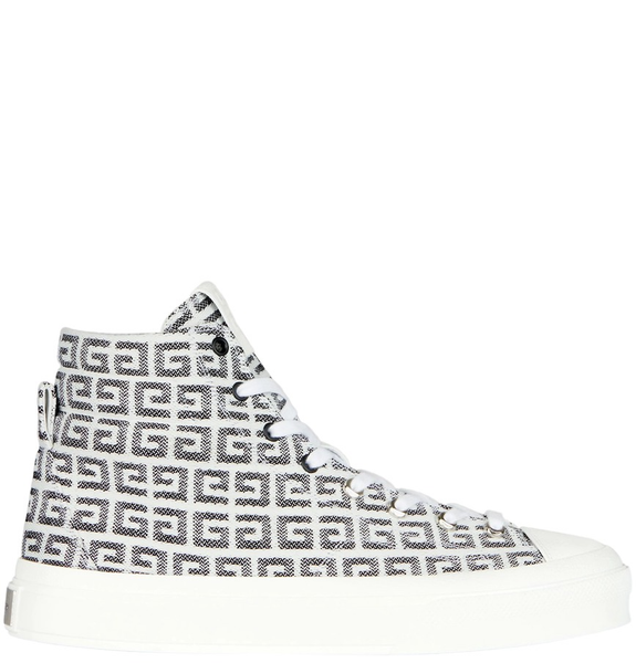  Giày Nam Givenchy High City 4G Jacquard Sneakers 'White Black' 