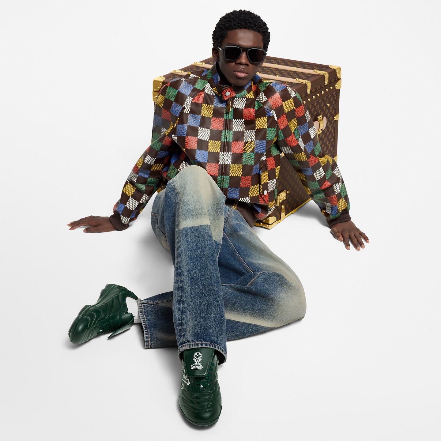 Giày Nam Louis Vuitton LV Footprint Football Trainers 'Green' 