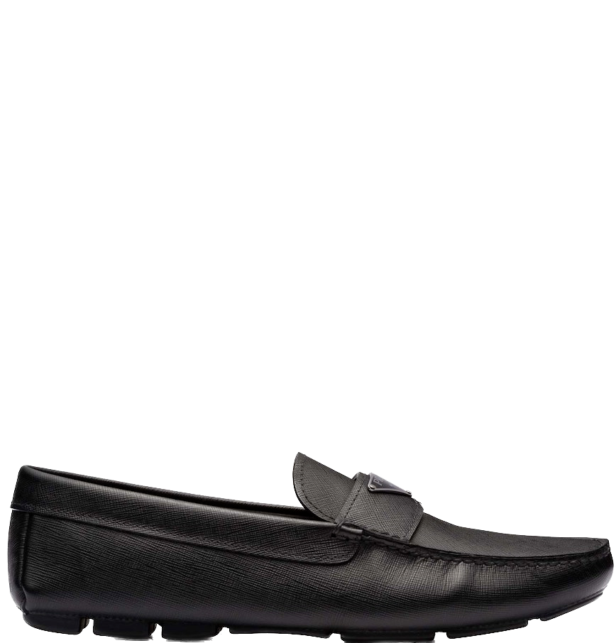  Giày Nam Prada Saffiano Leather Driver 'Black' 
