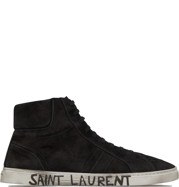  Giày Nam Saint Laurent Joe Sneakers In Suede 'Black' 