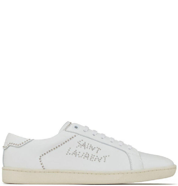  Giày Nam Saint Laurent SL/08 Low-top Sneakers In Smooth Leather 'Blanc Optique' 